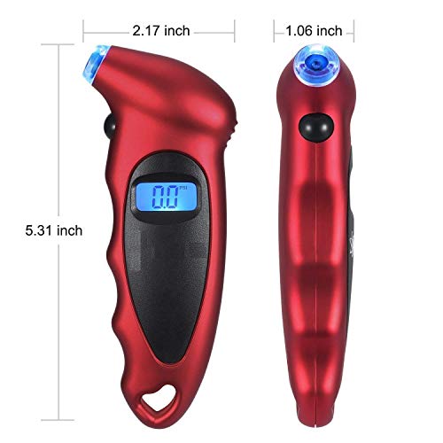 KeepCart Digital Tyre Pressure Gauge 150 PSI 4 Settings Digital Tire Pressure Checker with Backlit LCD and Non-Slip Grip for Car Truck SUV Motorcycle Bicycle Auto Accessories - Image 5
