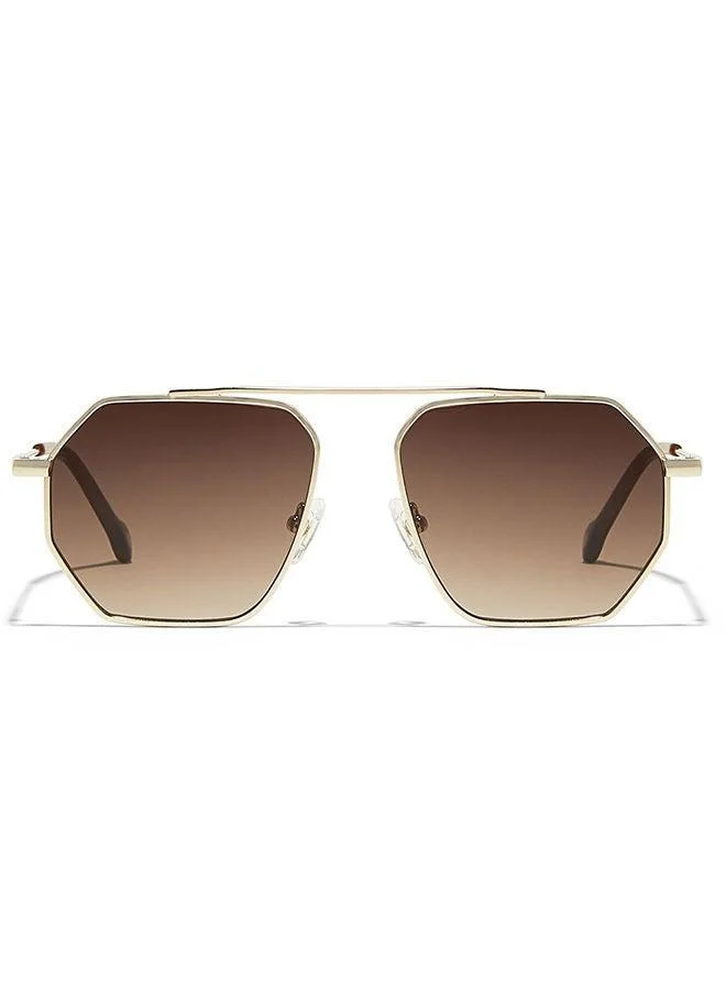 30Sundays 30Sundays HALCYON,Men Sunglasses, Geometric Sunglasses, UV Protection: UV400 (Gold,Brown)