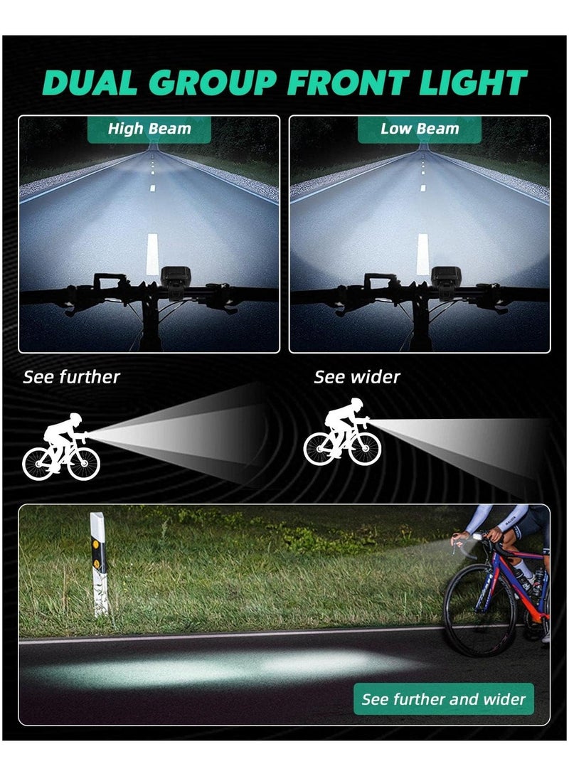 Vierex Bike Light, High Lumens Super Bright Bicycle Light, 6+4 Modes USB Rechargeable Bike Headlight & Tail Light Set, Waterproof Safety Bike Front & Rear Light For Road, Mountain, Night Riding - Image 3