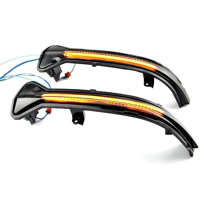مصباح إشارة انعطاف LED ديناميكي متسلسل وامض بقطعتين لـ BMW 5 6 7 8 3 Series، أزرق وأصفر - Image 4