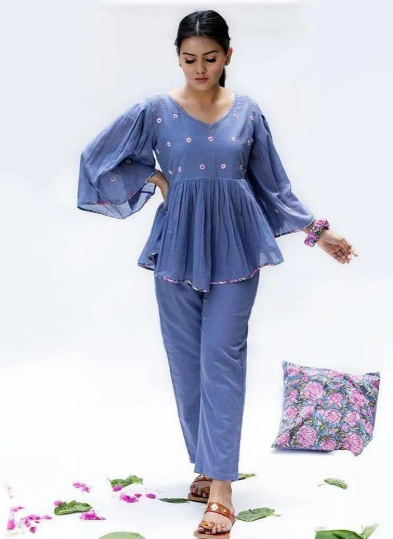 ZERESOUQ Baiguni Loose Pleated Top Only