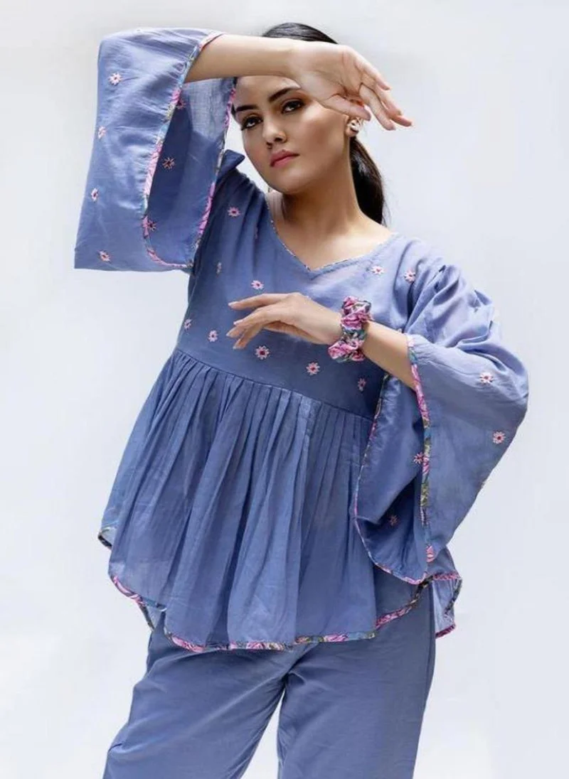 ZERESOUQ Baiguni Loose Pleated Top Only