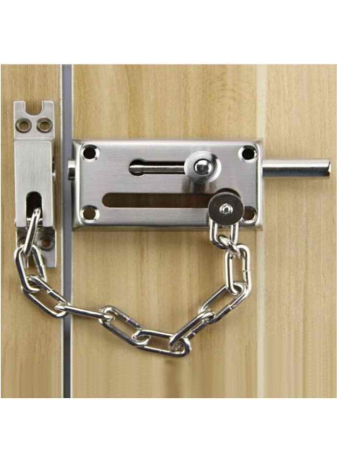 ROBUSTLINE - Door Chain Guard Gate Latches Safety Door Lock With Anti-Theft Chain Door Chain Locks With Double Locking System Aluminium Brass - Image 1