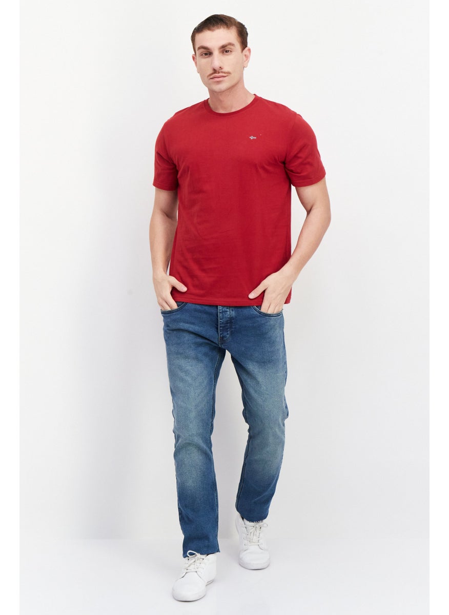 Nordland Men Crew Neck Short Sleeve Embroidered Logo T-Shirt, Settled Red  - Image 4