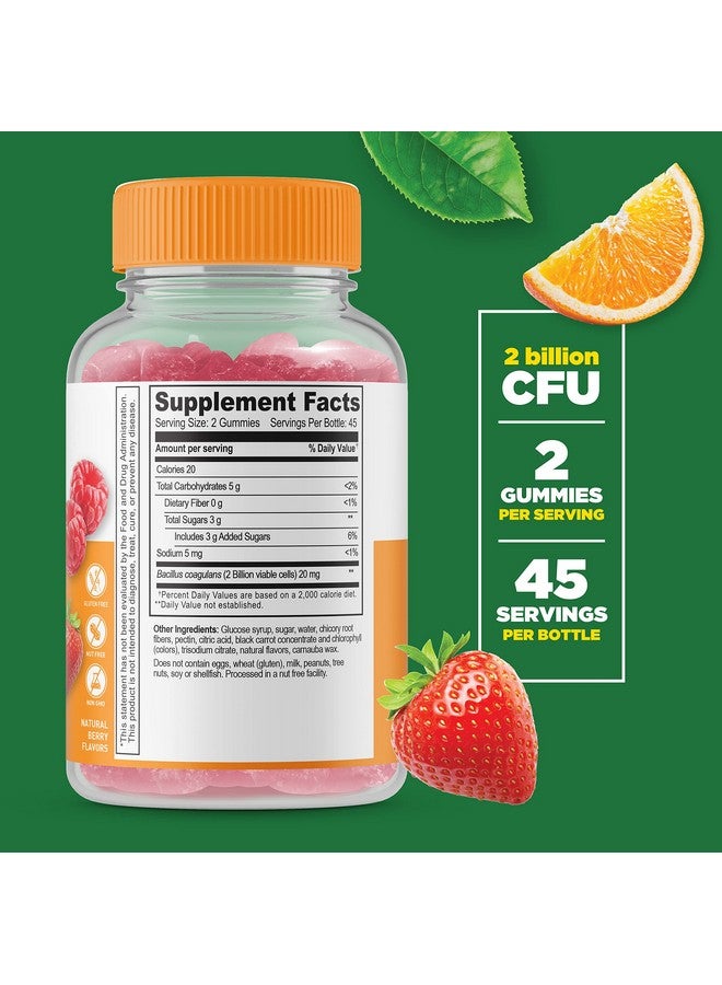 Lifeable Probiotics 2 Billion Cfu Great Tasting Natural Flavor Gummy Supplement Gluten Free Vegetarian Probiotic Chewable For Gut Health And Immune Support For Adults Man Women 90 Gummies - Image 3