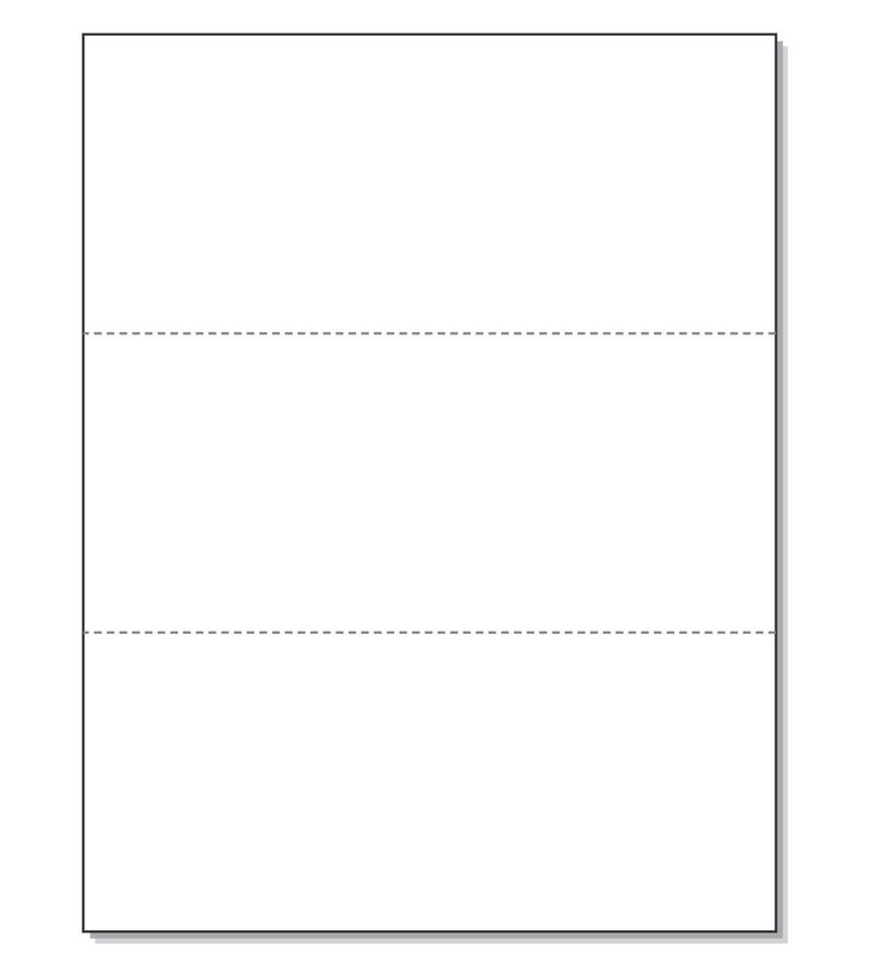 NextDayLabels - Pack of 500 Sheets, 8-1/2 x 11" Letter Size Perforated Paper (White, Perf @ 3-2/3" and 7-1/3") - Image 1