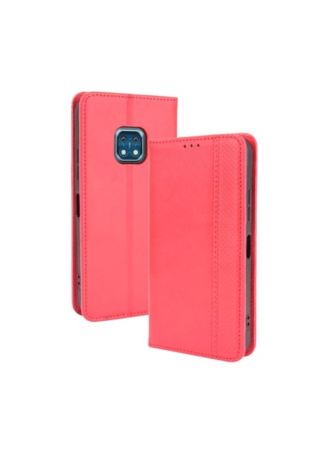 Case Cover For For Nokia XR20 Magnetic Buckle Retro Crazy Horse Texture Horizontal Flip Leather Case with Holder & Card Slots & Photo Frame(Red)