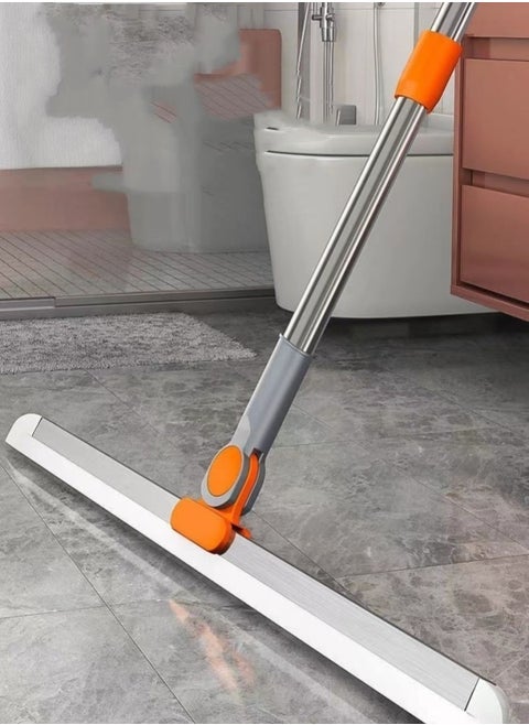 Silicone Mop & Glass Wiper with Retractable Handle - 180° Bathroom & Window Cleaning Tool