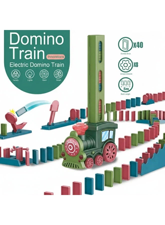 حديقة الألعاب لعبة قطار الدومينو الكهربائي – 120 قطعة – تكديس تلقائي – ممتعة وتعليمية – هدية مثالية للأطفال - Image 5