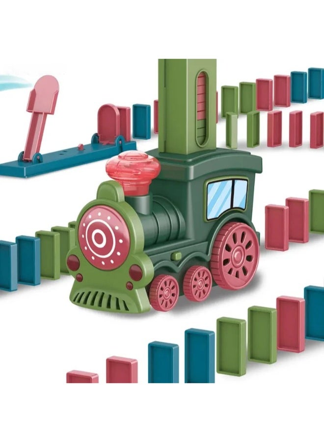 حديقة الألعاب لعبة قطار الدومينو الكهربائي – 120 قطعة – تكديس تلقائي – ممتعة وتعليمية – هدية مثالية للأطفال - Image 2