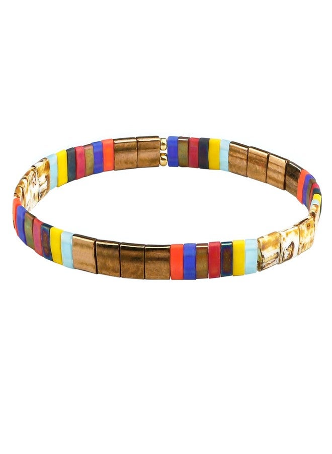 KELITCH Women Friendship Bracelets Shell Beaded Colorful Elastic Stretch Bracelets - Image 1
