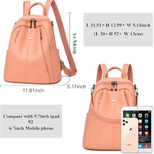 MUCHOVA Women Casual Travel Bags Stylish Medium Lightweight Backpack for Girls Fashion Multipurpose Shoulder Backpack (Pink) - Image 2