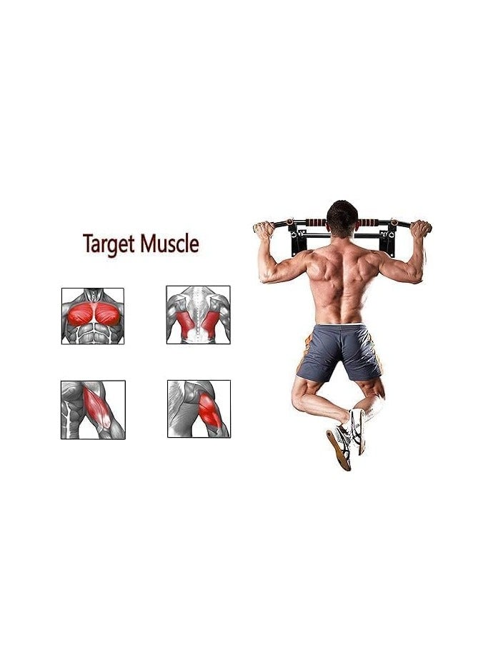 كوينج شريط سحب مثبت على الحائط، شريط سحب للذقن، محطة تمارين متعددة الوظائف للجيم المنزلي، مجموعة برج الطاقة، معدات تدريب لحامل تمارين الديب تدعم حتى 200 كيلوغرام. - Image 2