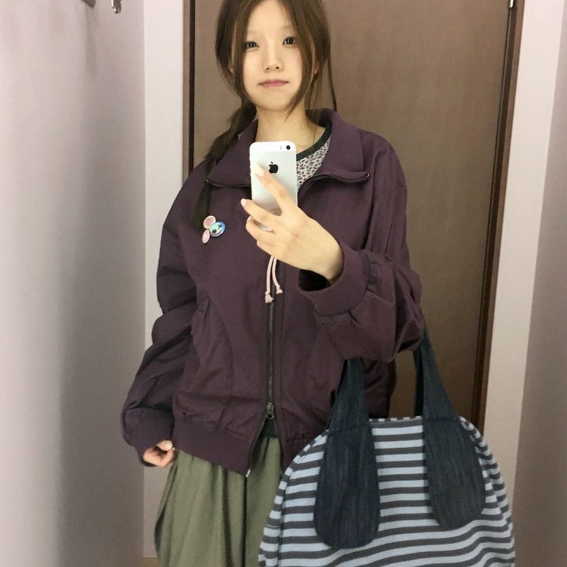 Women's Striped Canvas Tote Bag, Large Capacity Shoulder Bag for Daily Commute - Image 2
