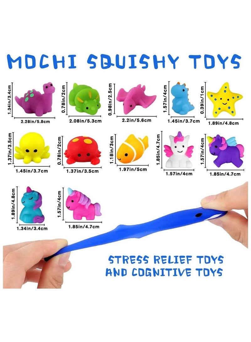 JOLLITY LLC Mochi Squishy Toys Mini Kawaii Dinosaur Unicorn Sea Animals Squishes Soft Squeeze Fidget Stress Relief Party Bags Fillers for Boys Girls Birthday Party Favors Gifts (36 pcs) - Image 2
