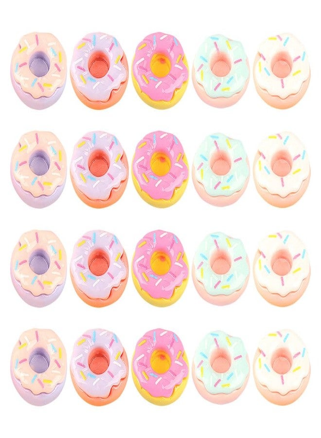 Sosoport 20pcs Miniature Fake Donuts for Dollhouse Decoration Scale Mini Dessert Models Colors for Crafting and Collecting Dollhouse Accessories - Image 1