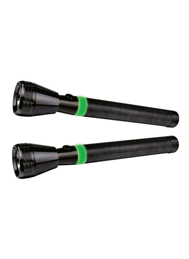 SONASHI 2 Pcs Rechargeable LED Torch  CorrosionWaterShock Resistant  Rechargeable Battery with Continuous Working of 4 Hours  Unbreakable Glass with Machined Aircraft Aluminum Body 19cm SLT-1011 Black 19cm - Image 1