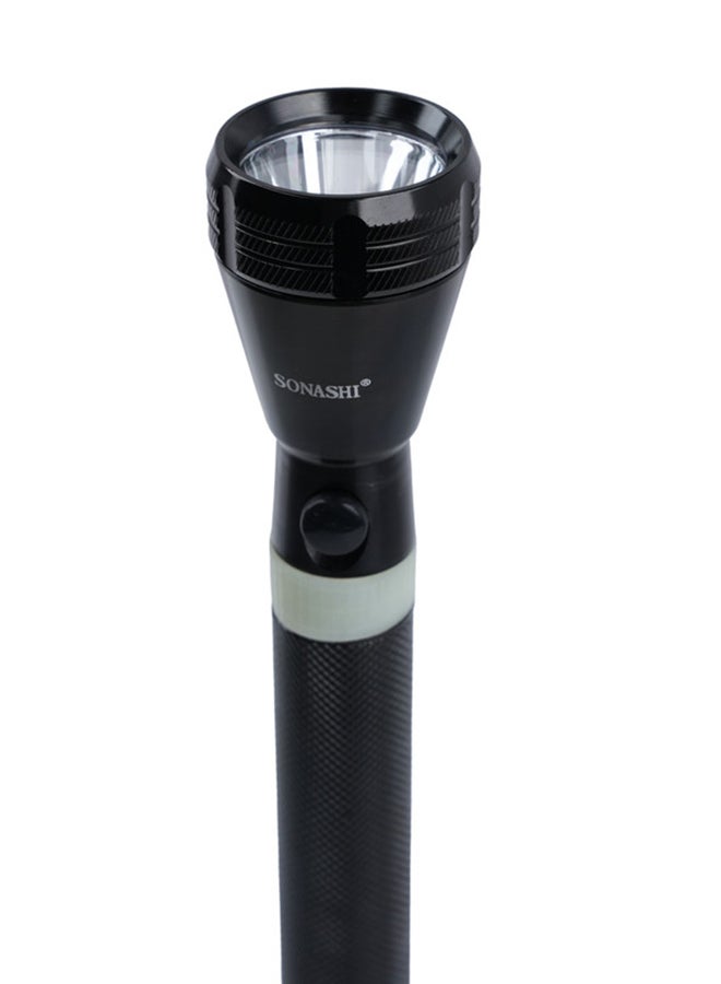 SONASHI 2 Pcs Rechargeable LED Torch  CorrosionWaterShock Resistant  Rechargeable Battery with Continuous Working of 4 Hours  Unbreakable Glass with Machined Aircraft Aluminum Body 19cm SLT-1011 Black 19cm - Image 4