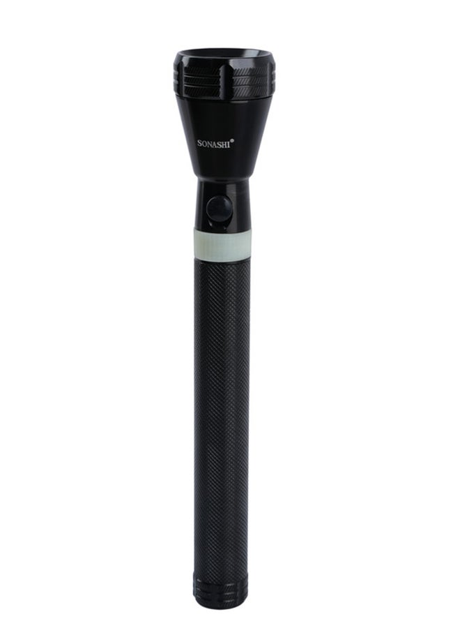 SONASHI 2 Pcs Rechargeable LED Torch  CorrosionWaterShock Resistant  Rechargeable Battery with Continuous Working of 4 Hours  Unbreakable Glass with Machined Aircraft Aluminum Body 19cm SLT-1011 Black 19cm - Image 3