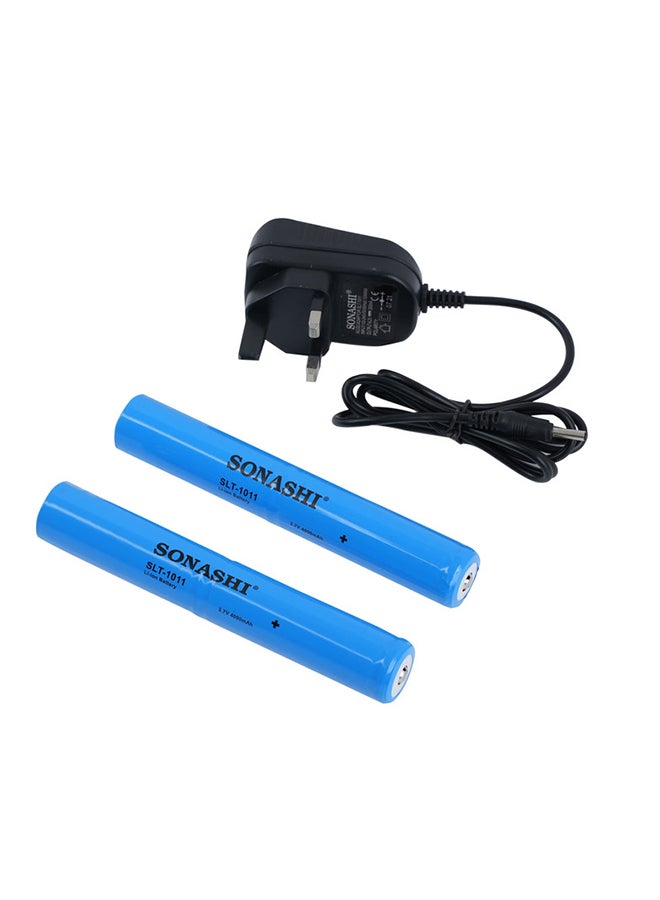 SONASHI 2 Pcs Rechargeable LED Torch  CorrosionWaterShock Resistant  Rechargeable Battery with Continuous Working of 4 Hours  Unbreakable Glass with Machined Aircraft Aluminum Body 19cm SLT-1011 Black 19cm - Image 5