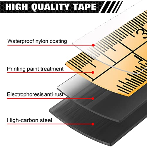 WISEUP Industrial Magnetic Tape Measure with Fractions 1/8 and Metric,Easy to Read,Measuring Tape with Belt Clip for Surveyors,Engineers,Household,Carpentry,Construction (1, 16 FT) (25 FT*2) - Image 2
