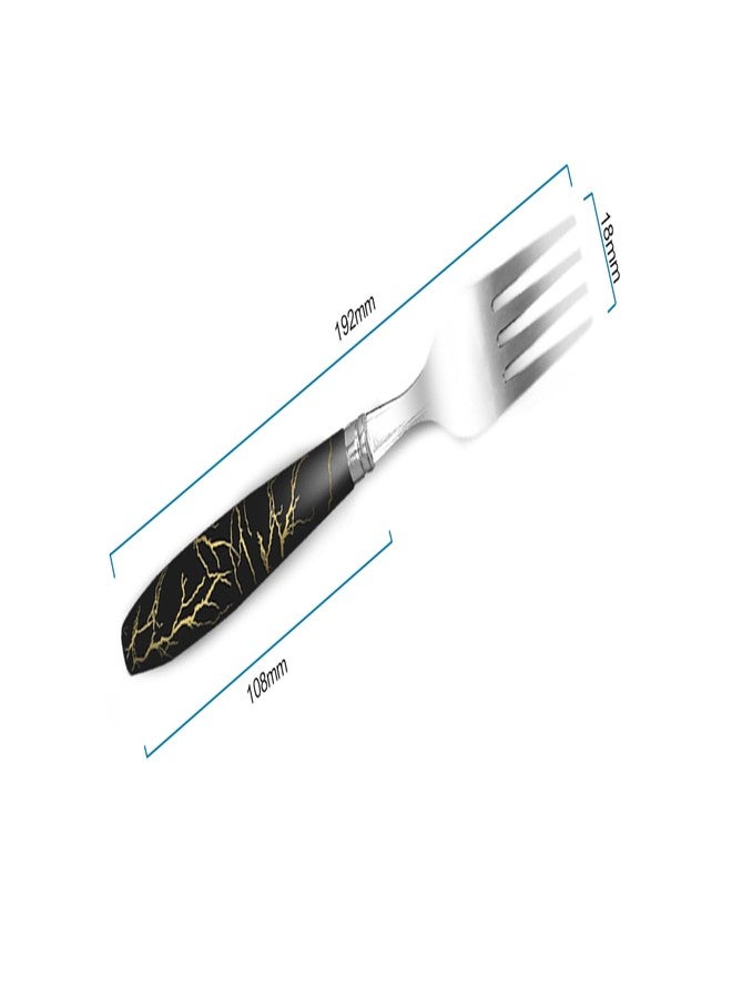 Ervio Fork Set of 6 – Black Marble Handle Stainless Steel Dinner Forks | Elegant Dining Forks for Kitchen & Table | Kanta Chammach Cutlery Set for Home, Restaurant, Parties - Image 5