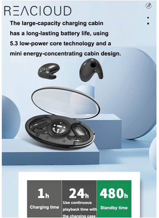 Sleeping bluetooth headset wireless ear bone conduction super long battery life dual stereo non-in-ear headset
