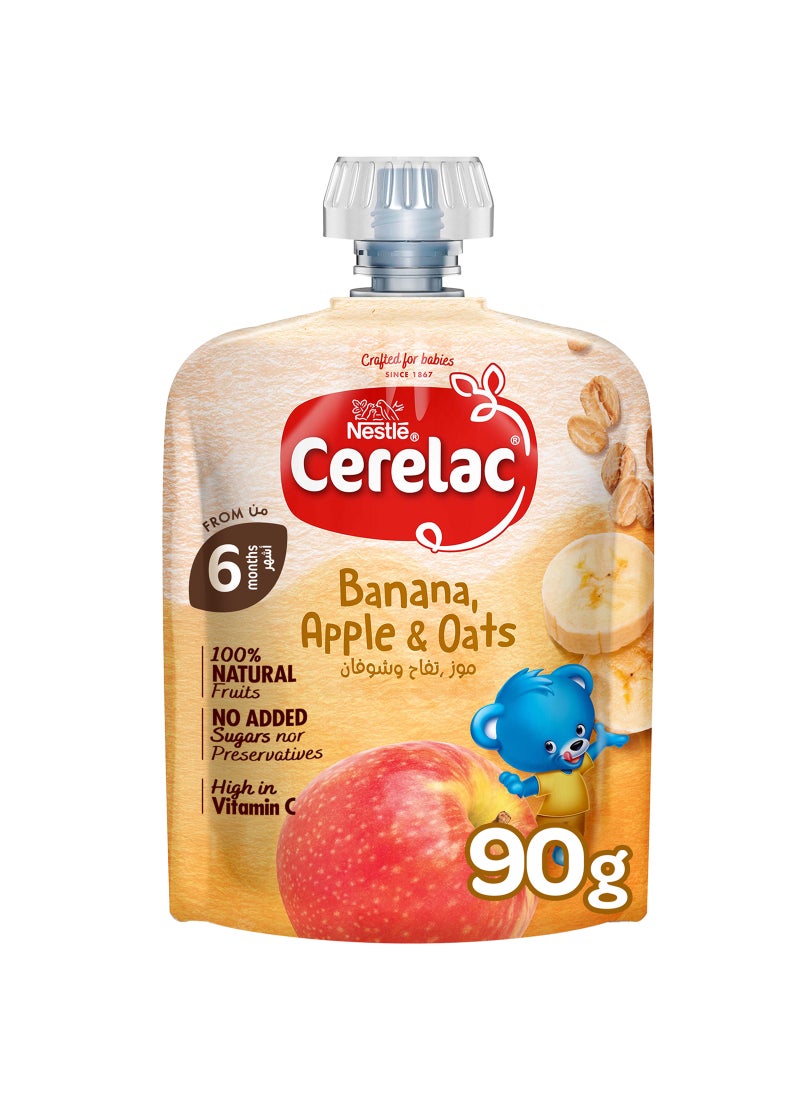 Cerelac - Banana Apple And Oat Puree Pouch 4 x 90g - Image 1
