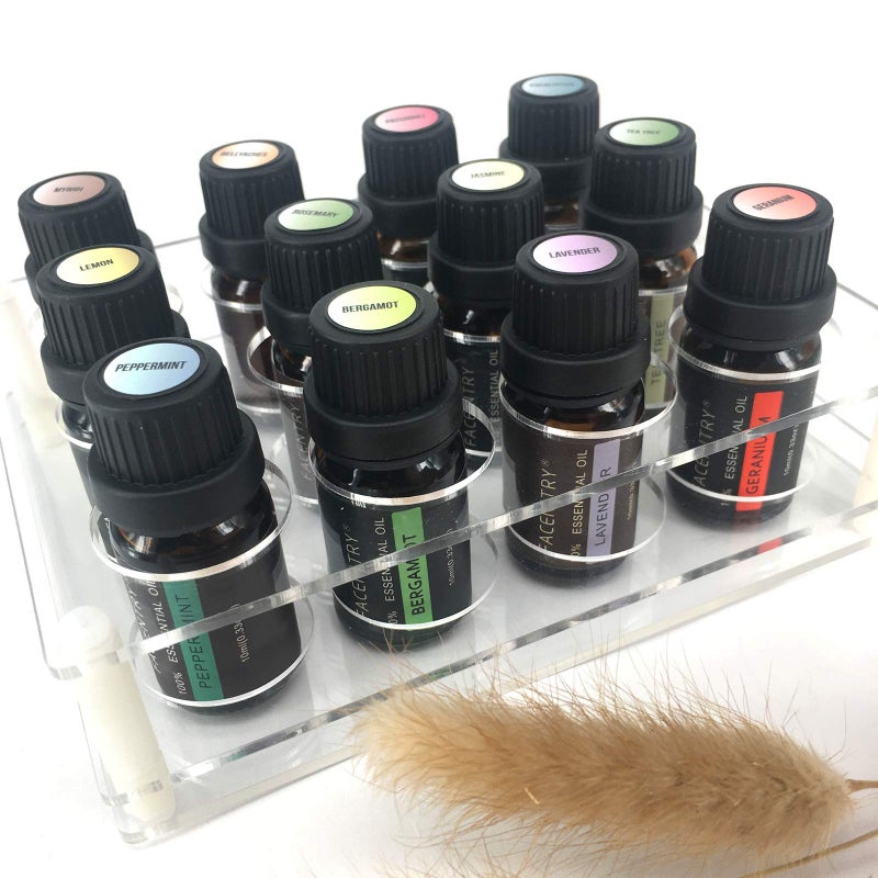 BOXIN Organizer Essential Oil Bottle Holder, Shelf Storage Rack Display Stand, Perfectly Holds 10ml, 15ml, 20ml Oils - Image 1