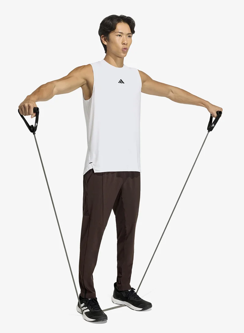 Adidas WHITE D4T Primelift 3 Stripes Tank Top for Men | Best Price UAE