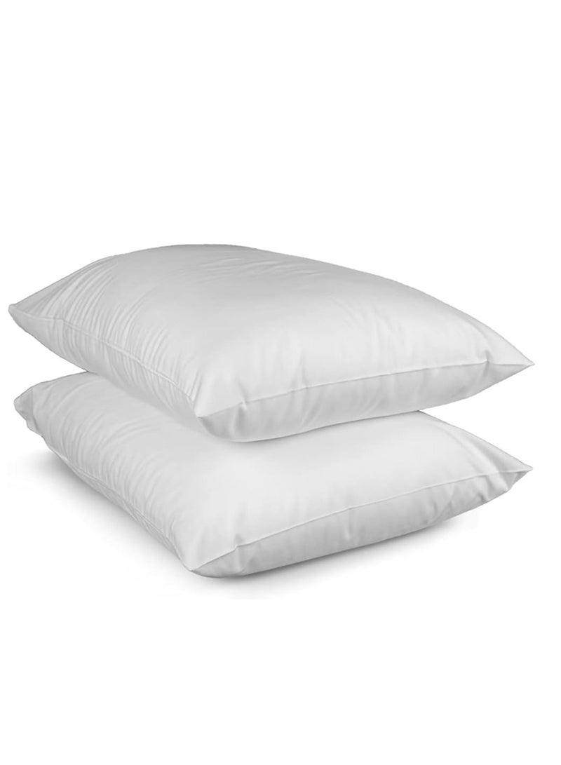 طقم غطاء وسادة كتان وقطن مقاس 50*70 سم، أبيض - Image 2