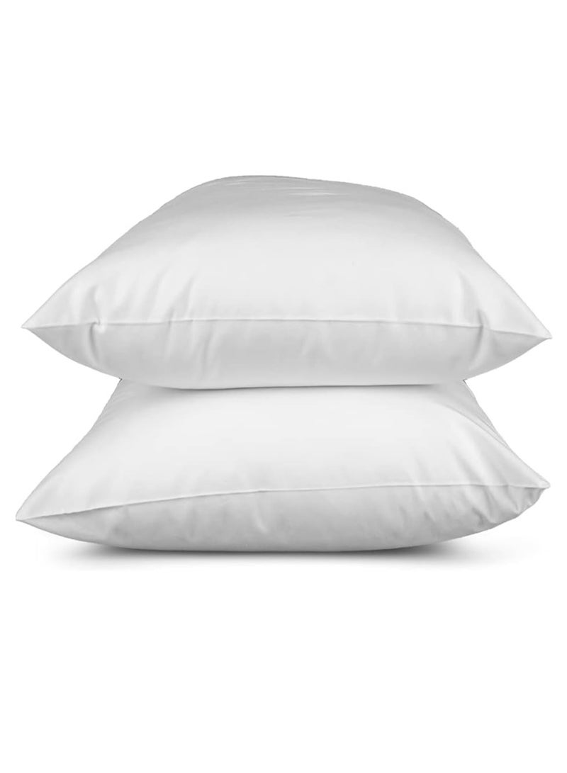 طقم غطاء وسادة كتان وقطن مقاس 50*70 سم، أبيض - Image 3