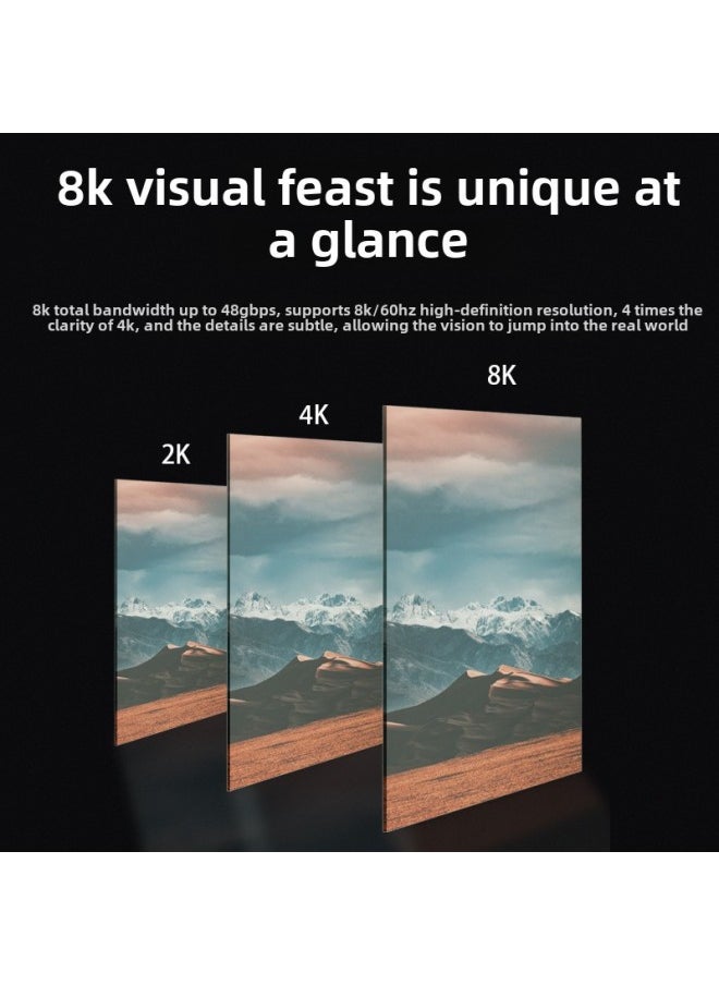 ماركة غير محددة كابل شاشة كمبيوتر HDMI 8K TV set top box projector إصدار 2.0 كابل HDMI عالي الدقة 4K - اللون: إصدار HDMI 4K 2.0 مع نموذج هندسة الشريحة - طول الخط: 50 مترًا  - Image 2