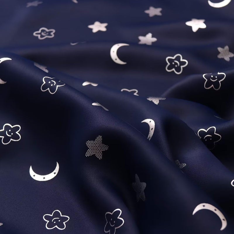 BGment Kids Curtains for Bedroom 84 Inch Length 2 Panels Set, Star and Moon Blackout Curtains for Boys Room Decor, Nursery Thermal Insulated Room Darkening Curtains with Grommet, 52 Wide, Navy Blue - Image 5