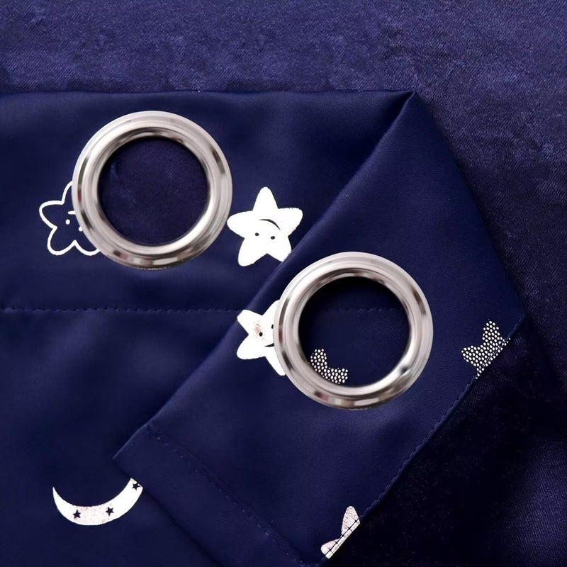 BGment Kids Curtains for Bedroom 84 Inch Length 2 Panels Set, Star and Moon Blackout Curtains for Boys Room Decor, Nursery Thermal Insulated Room Darkening Curtains with Grommet, 52 Wide, Navy Blue - Image 4