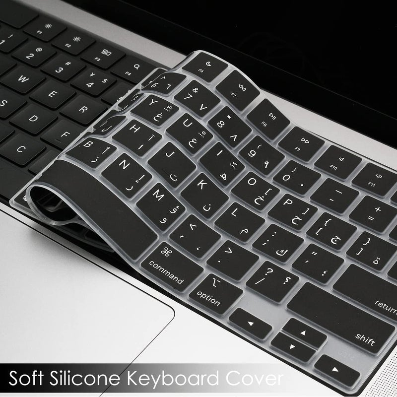 ProElife Ultra Thin Arabic Keyboard Cover Skin for MacBook Pro 14-inch 2021 M1 Pro/Max (A2442) and MacBook Pro 16-inch M1 Pro/Max (A2485) U.S Layout Accessories Silicone Keyboard Protector (Black) - Image 5