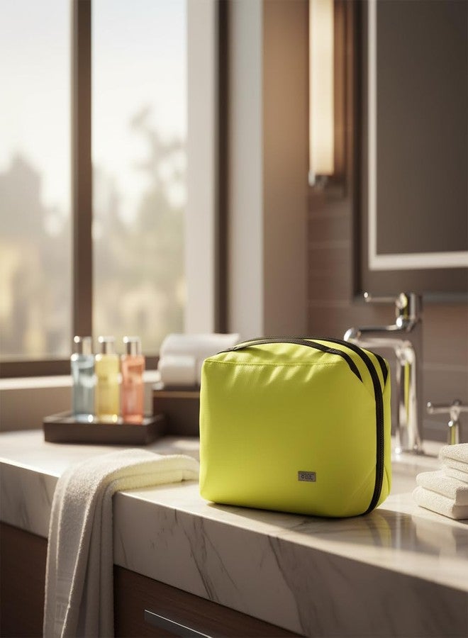 GOX Travel Toiletry Bag For Men, Dry Wet Separate Travel Toiletry Bag, Dopp Kit Case For Travel, Cosmetics Organizer Pouch (Lemon Lime) - Image 3