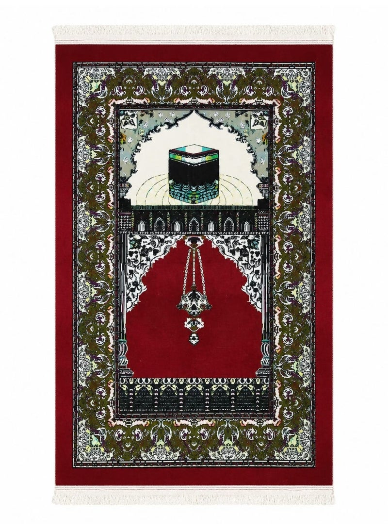 Lightweight Islamic Prayer Mat with Elegant Designs – Portable Travel Prayer Rug for Hajj & Umrah Gifts – Soft Fabric with Tassels – Multiple Colors & Patterns - Image 3