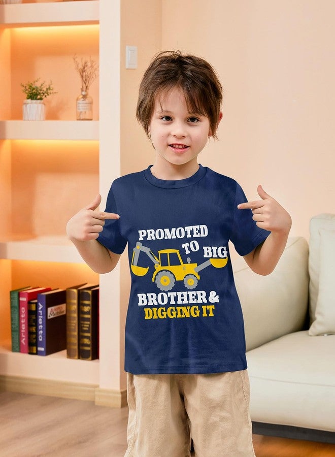 Funnycokid قميص الأخ الأكبر Funnycokid 3T 2T للبناء والحفر بالأزرق للأخ الأكبر للأطفال هدايا الحمل للأولاد - Image 2