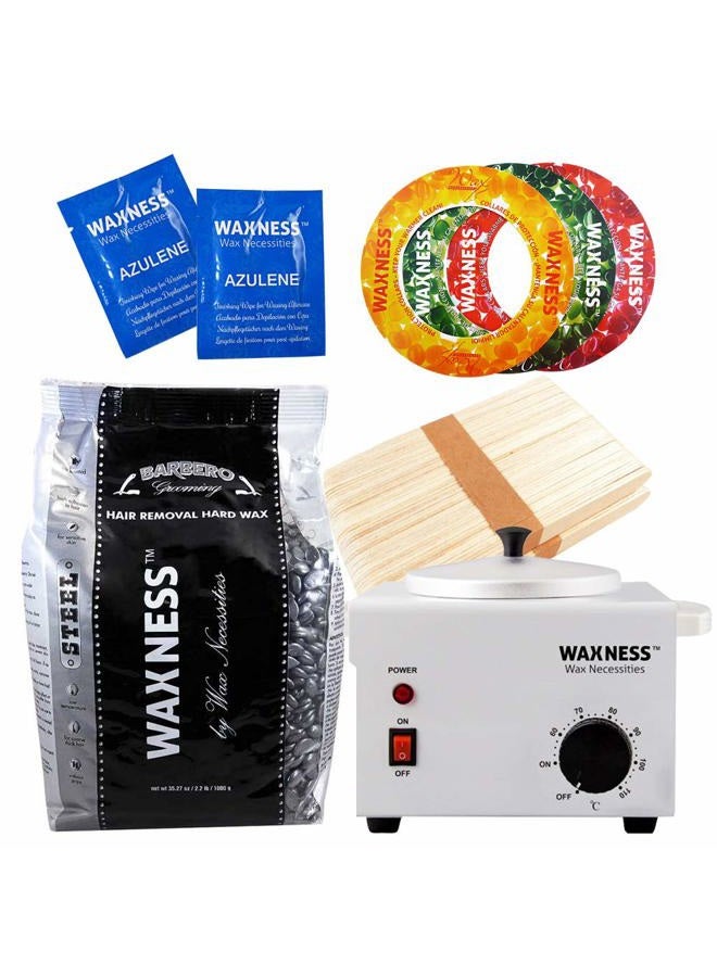 wax necessities Barbero Grooming Men Stripless Waxing Kit with Big 2.2 Pound Wax Bag - Image 1
