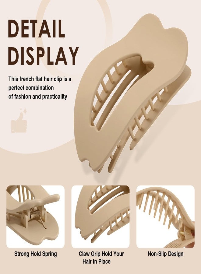 Interesse 6 PCS Flat Hair Clips for Women, French Large Flat Claw Clips for Thick Thin Hair, Strong hold No Slip Classic Duckbill Hair Claw Clips Hair Accessories for Girls (Matte Neutral) - Image 5