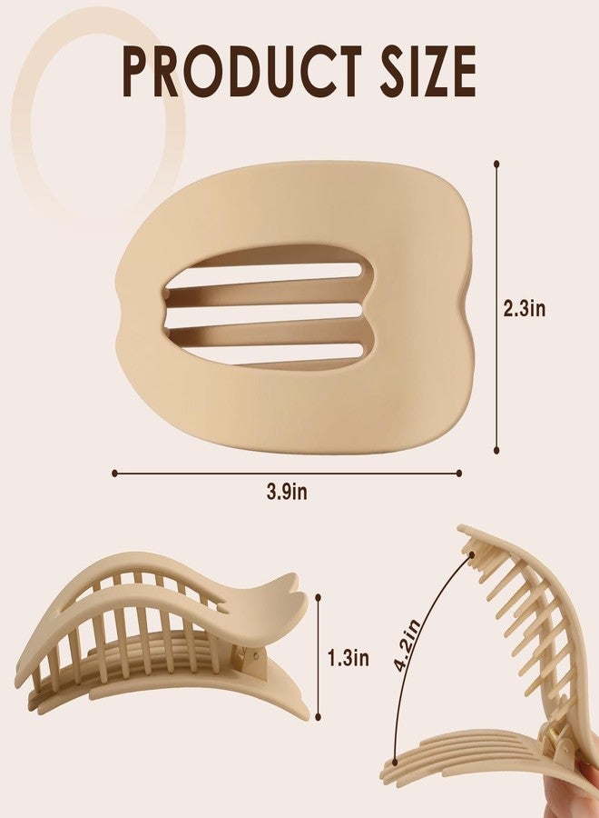 Interesse 6 PCS Flat Hair Clips for Women, French Large Flat Claw Clips for Thick Thin Hair, Strong hold No Slip Classic Duckbill Hair Claw Clips Hair Accessories for Girls (Matte Neutral) - Image 3