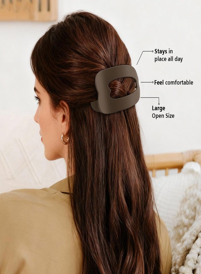 Interesse 6 PCS Flat Hair Clips for Women, French Large Flat Claw Clips for Thick Thin Hair, Strong hold No Slip Classic Duckbill Hair Claw Clips Hair Accessories for Girls (Matte Neutral) - Image 4