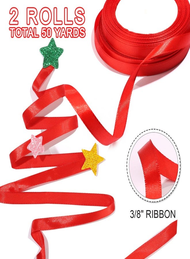 YGDZ Red Bows Satin Ribbon Set, 30PCS 3" Bows for Cake, 2PCS 3/8" X 25 Yards Thin Red Satin Ribbon for Crafts, Treat Bags, Gift Wrapping - Image 4