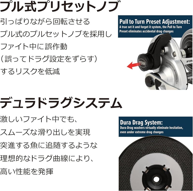 Penn Fathom II Lever Drag - 10XNLD CV Fishing Reel - Image 4