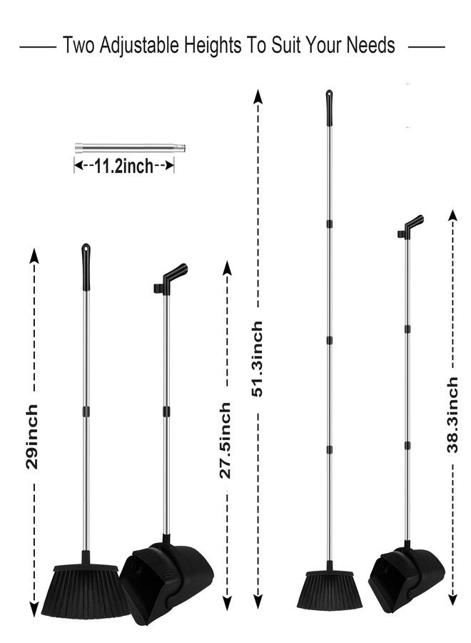 UDUK Broom and Dustpan Set, Household Broom with Dustpan Combo Set, 51" Long Handle, Dust Pan Set for Kitchen Office Lobby Floor - Image 2