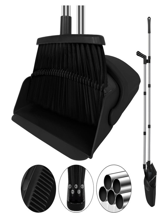 UDUK Broom and Dustpan Set, Household Broom with Dustpan Combo Set, 51" Long Handle, Dust Pan Set for Kitchen Office Lobby Floor - Image 1