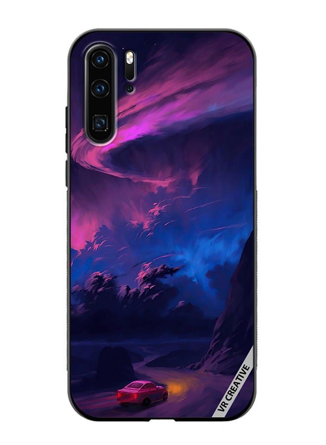 VR CREATIVE Protective Case Cover For Huawei P30 Pro Car On Empty Road Design Multicolour - Image 1