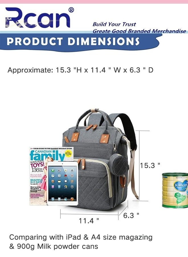 Rcan Baby Diaper Bag Backpack with USB Port Outdoor Travel Large Capacity Durable Maternity and Baby Bag Multifunctional Waterproof Handbag for Baby Mother  - Image 5
