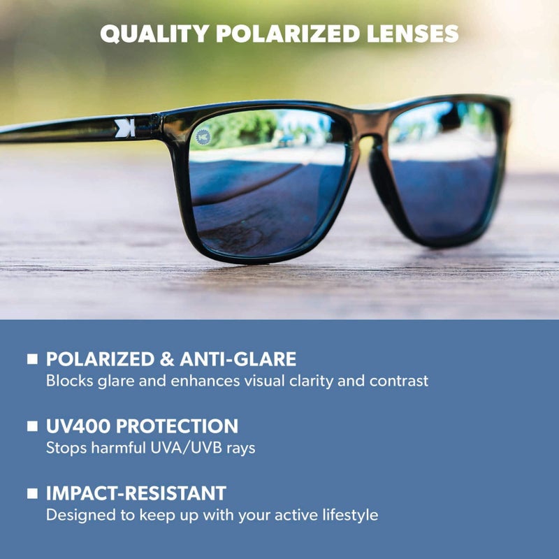 Knockaround Fast Lanes Sport - Polarized Sunglasses For Running & Fitness (Jelly Black Frame/Sky Blue Lenses) - Image 3